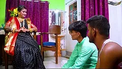 Desi Mallu Malkin Extreme Hardcore Fuck with Two Naukar When She Was Alone at Home